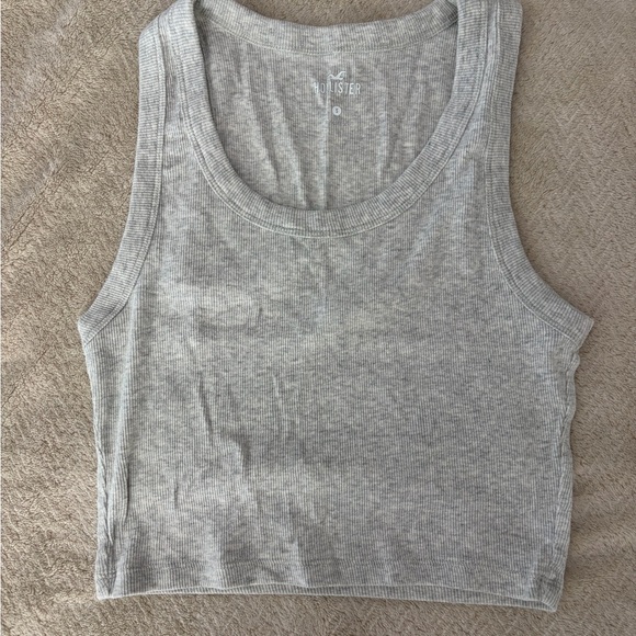 Hollister Tops - Hollister Light Gray Ribbed Tank Crop